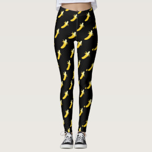 Schwarze Bananen-Leggings Leggings