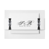 Schwarze Band-und Diamant-Herzen, die Bauch-Band Einladungsbanderole (Vorderseite Beispiel)