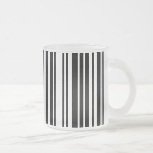 Schwarze Barcode-Matte-Glas-Tasse Mattglastasse