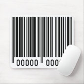 Schwarze Barcode-Mausunterlage Mousepad (Mit Mouse)