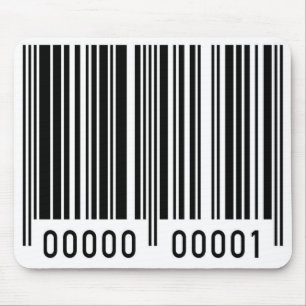Schwarze Barcode-Mausunterlage Mousepad