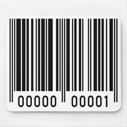 Schwarze Barcode-Mausunterlage Mousepad (Vorne)