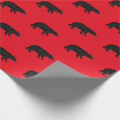 Schwarze Bären auf schwarzem Hintergrund  Geschenkpapier (Ecke)