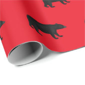 Schwarze Bären auf schwarzem Hintergrund  Geschenkpapier (Rolleneckpunkt)