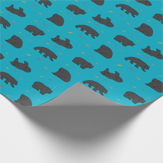 Schwarze Bären Geschenkpapier (Ecke)