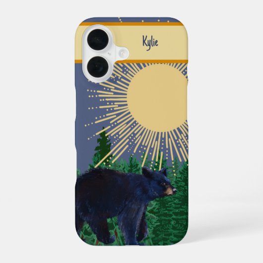 Schwarze Bären-Handyhülle iPhone 16 Hülle (Rückseite)