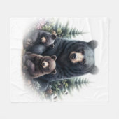 Schwarze Bären im Amid Forest Fleecedecke (Vorderseite (Horizontal))