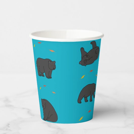 Schwarze Bären Pappbecher (Links)