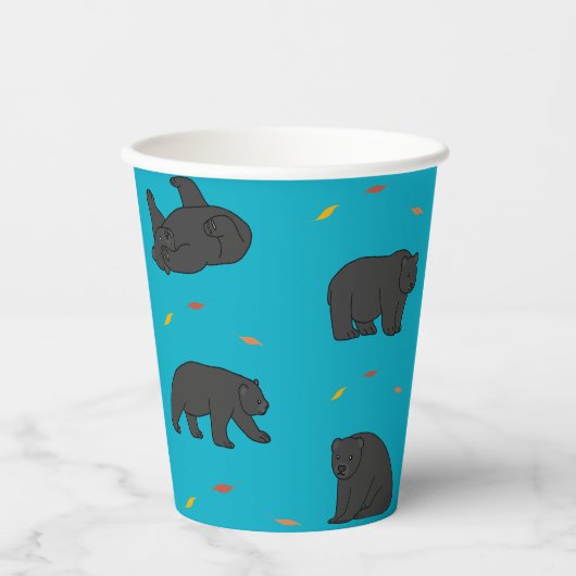 Schwarze Bären Pappbecher (Vorderseite)
