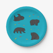 Schwarze Bären Pappteller (Vorderseite)