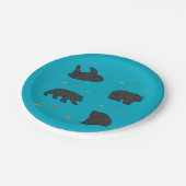 Schwarze Bären Pappteller (Schrägansicht)