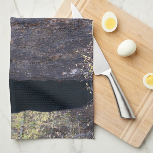 schwarze Bärenjunge Geschirrtuch (Viertel Falte)