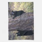 schwarze Bärenjunge Geschirrtuch (Vertikal)