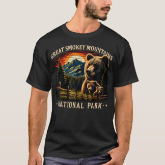 Schwarze Bärenmutter Great Smokey Mountains Nation T-Shirt