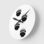 Schwarze Bärenpranke-Drucke Runde Wanduhr (Winkel)