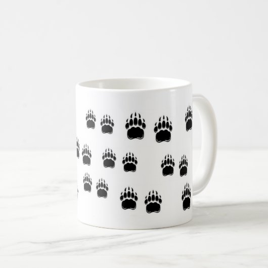Schwarze Bärentatzen Kaffeetasse (VorderseiteRechts)
