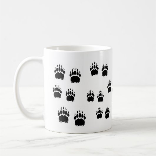 Schwarze Bärentatzen Kaffeetasse (Links)