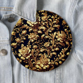 Schwarze Barock-Blumen-Kunst-Anstecknadel Button (Beispiel)
