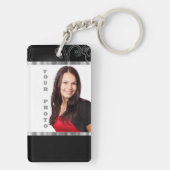 Schwarze barocke instagram Schablone Schlüsselanhänger (Rückseite)