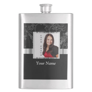 Schwarze Barockinstagrammvorlage Flachmann