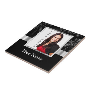 Schwarze Barockinstagrammvorlage Fliese