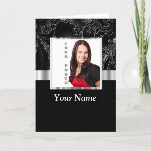 Schwarze Barockinstagrammvorlage Karte