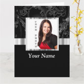 Schwarze Barockinstagrammvorlage Karte (Gelbe Blume)