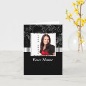 Schwarze Barockinstagrammvorlage Karte (Gelbe Blume)