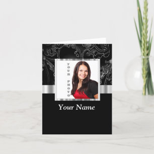 Schwarze Barockinstagrammvorlage Karte