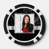 Schwarze Barockinstagrammvorlage Pokerchips (Rückseite)