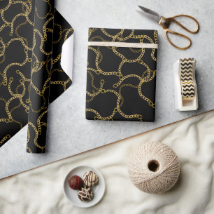 Schwarze Barockkette aus Gold im Luxuslook Geschenkpapier
