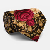 Schwarze Barockrosen Eleganz Krawatte (Gerollt)
