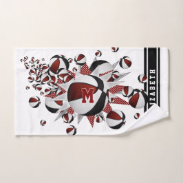 Schwarze Basketball-Stars mit Monogramm Handtuch