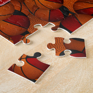 Schwarze Basketballmannschaft - personalisiert Puzzle