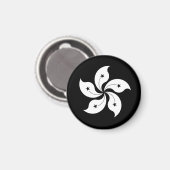 Schwarze Bauhinien-Flagge Magnet (Vorderseite/Rückseite)