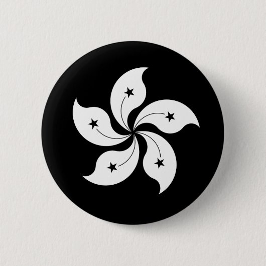 Schwarze Bauhinienflagge Button (Vorderseite)