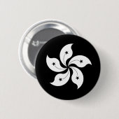 Schwarze Bauhinienflagge Button (Vorne & Hinten)