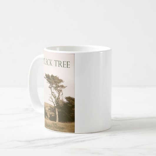 Schwarze Baum-Klassiker-Tasse Kaffeetasse (Vorderseite Links)