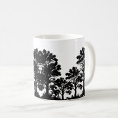 Schwarze Baum-Silhouette-Kaffeetasse Kaffeetasse (VorderseiteRechts)