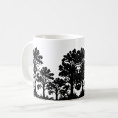 Schwarze Baum-Silhouette-Kaffeetasse Kaffeetasse (Vorderseite Links)