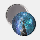 Schwarze Bäume fallen Sterne Magnet (Vorderseite/Rückseite)