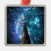 Schwarze Bäume fallen Sterne Ornament Aus Metall (Vorne)