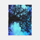 Schwarze Bäume Türkis Periwinkle Platz Decken (Vorderseite)