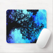 Schwarze Bäume Türkis Periwinkle Space Mousepad (Mit Mouse)