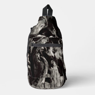 Schwarze Baumrinde Crossbody Bag