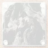 Schwarze Baumrinde Glasuntersetzer (Rückseite)