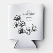 Schwarze Baumwollbolzen-Pflanze Etching Wedding Dosenkühler (Vorderseite)