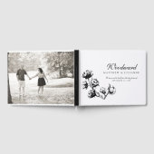 Schwarze Baumwollbolzen-Pflanze Etching Wedding Gästebuch (Voll)