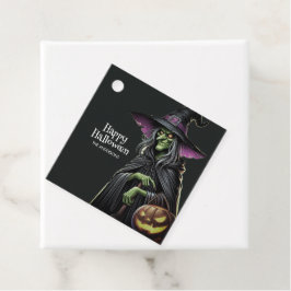 Schwarze Beängstigende Hexe Halloween Geschenkanhänger