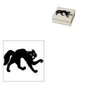 Schwarze beängstigende Katze Silhouette Briefmarke Gummistempel (Stempel)